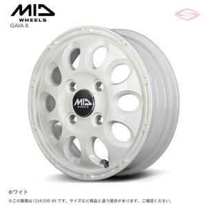 MIDホイールズ ガイア クロス アルミホイール1本 12x4.0B 4H 100 +42 ホワイト/12インチ MID WHEELS GAIA-X