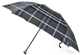 バーバリー 雨傘 折りたたみ 傘 レディース ブランド BURBERRY チェック 黒 ブラック × グレー 日本製 55cm 女性 婦人 【あす楽】