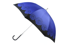 イヴサンローラン 雨傘 長傘 レディース ブランド Yves Saint Laurent ジャンプ 傘 花 フラワープリント 青 ブルー 60cm 女性 婦人 耐風【あす楽】