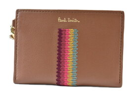 ポールスミス パスケース IDカードケース レディース ブランド Paul Smith エンブロイダリー ストライプ 専用箱付 キャメル ブラウン 女性 婦人 本革 PWD890 【あす楽】