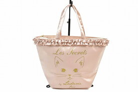 スクレ by ラデュレ トートバッグ バッグ レディース ブランド Les secrets by Laduree paris ラブリーキャット Lovely Cat ねこ ネコ プリント シャンパン ピンク Mサイズ 女性 婦人 【あす楽】