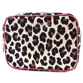 ケイト スペード ニューヨーク ポーチ 化粧ポーチ レディース ブランド kate spade NEW YORK レオパード プリント 白 ホワイト ピンク パイピング 女性 婦人