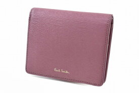 ポールスミス ミニ財布 財布 二つ折り レディース ブランド ピンク Paul Smith ストローグレイン レザー 専用箱付 ライラック 女性 婦人 本革 コンパクト 小さめ さいふ サイフ お財布 革 50代 40代 30代 20代 使いやすい 二つ折り財布 ハイブランド PWD823 x1x 【あす楽】