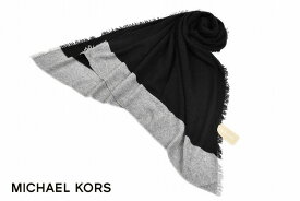 マイケルコース ストール 大判 カシミヤ 100 レディース ブランド MICHAEL KORS ブラック × グレー バイカラー アシンメトリー デザイン 黒｜ 女性 婦人 カシミア マフラーホワイトデー 【あす楽】