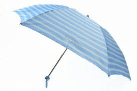 ケイト スペード ニューヨーク 雨傘 折りたたみ 傘 レディース ブランド KateSpade NEWYORK ボーダーデザイン ライトブルー 55cm 女性 婦人 【あす楽】