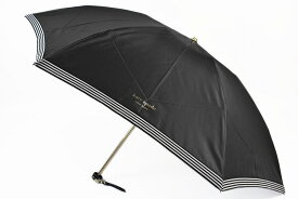 訳あり ケイト スペード ニューヨーク 雨傘 折りたたみ 傘 レディース ブランド KateSpade NEWYORK 黒 × ボーダーリボン 55cm 女性 婦人 【あす楽】