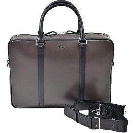 ポールスミス ビジネスバッグ バッグ メンズ ブランド Paul Smith シティエンボス レザー チョコ 茶 男性 紳士 PSN223 紙タグ無