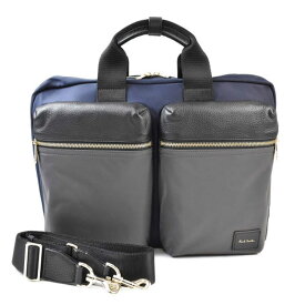 ポールスミス ビジネス バッグ リュックサック メンズ ブランド Paul Smith ナイロン カラー ブロック 3WAY 紺 ネイビー × グレー 男性 紳士 PSN505