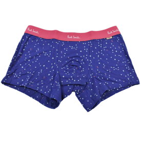 ポールスミス ボクサー パンツ 下着 メンズ ブランド Paul Smith 専用箱付 ランダムスペル スター 星 M L LL ブルー アンダーウェア ローライズ ボクサー 綿 男性 紳士