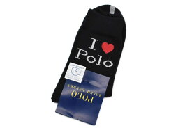 ポロ ラルフローレン 靴下 1足 メンズ ブランド POLO Ralph Lauren 黒 ブラック I love Polo デザイン 25-27 cm 日本製 男性 紳士 カジュアル ビジネス おしゃれ 父の日 【あす楽】