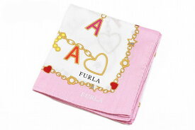 フルラ ハンカチ レディース 1枚 ブランド FURLA ライト ピンク × ホワイト 白 キー チェーン 女性 婦人 【あす楽】