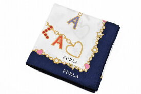 フルラ ハンカチ レディース 1枚 ブランド FURLA ネイビー 紺 キーチェーン デザイン 女性 婦人 【あす楽】