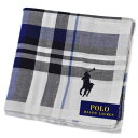 ポロ ラルフローレン ハンカチ 1枚 メンズ 綿 ブランド ハイブランド POLO Ralph Lauren ライト グレー 青 ブルー チェック ロゴ 刺繍 男性 紳士 父の日 実用的 20代 30代 40代 50代 60代 70代 プレゼント ギフト おしゃれ ポイント消化