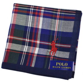 ポロ ラルフローレン ハンカチ 1枚 メンズ 綿 ブランド ハイブランド POLO Ralph Lauren 紺 ネイビー マルチカラー チェック ロゴ 刺繍 男性 紳士 父の日 実用的 20代 30代 40代 50代 60代 70代 プレゼント ギフト おしゃれ ポイント消化