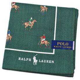 ポロ ラルフローレン ハンカチ 1枚 メンズ 綿 ブランド ハイブランド POLO Ralph Lauren 緑 グリーン ポロプレイヤー プリント ライン 男性 紳士 父の日 実用的 20代 30代 40代 50代 60代 70代 プレゼント ギフト おしゃれ ポイント消化