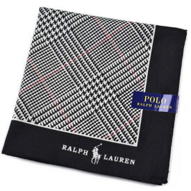 ポロ ラルフローレン 大判 ハンカチ 1枚 メンズ ブランド POLO Ralph Lauren 黒 ブラック グレンチェック シャドーロゴ 千鳥格子 男性 紳士 父の日20代 30代 40代 50代 プレゼント ギフト おしゃれ ポイント消化