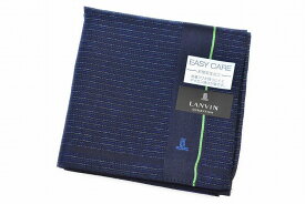 ランバン コレクション ハンカチ 1枚 メンズ ブランド LANVIN COLLECTION ネイビー 紺 織ボーダー シャドー デザイン 男性 紳士 父の日 【あす楽】