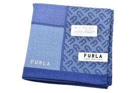 フルラ ハンカチ 1枚 メンズ ブランド FURLA 青 ブルー ブロック ロゴ デザイン 男性 紳士 【あす楽】