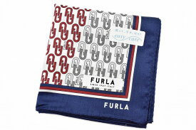 フルラ ハンカチ 1枚 メンズ ブランド FURLA ホワイト 白 ロゴ デザイン プリント 男性 紳士 父の日 【あす楽】