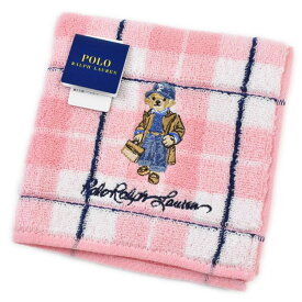 ポロ ラルフローレン タオルハンカチ タオル ハンカチ 1枚 レディース ポロベア ベア くま 綿 高級 ブランド ハイブランド POLO Ralph Lauren ピンク チェック 女性 婦人 20代 30代 40代 50代 60代 70代 プレゼント ギフト おしゃれ かわいい ハンドタオル ポイント消化