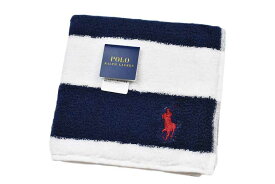 ポロ ラルフローレン タオルハンカチ タオル ハンカチ 1枚 メンズ ギフト プレゼント 綿 ブランド ビジネス POLO Ralph Lauren ネイビー × 白 ホワイト ボーダー ロゴ 刺繍 男性 紳士 ハンドタオル 【あす楽】