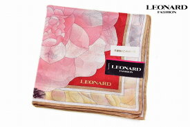 レオナール 大判 ハンカチ シルク 混 レディース 1枚 ブランド LEONARD フラワー 花 プリント 赤 レッド ピンク イエロー 女性 婦人 プレゼント ギフト お礼の品 20代 30代 40代 50代 60代 かわいい 大人 可愛い ハンカチギフト プチギフト 母の日 ハンカチーフ 【あす楽】