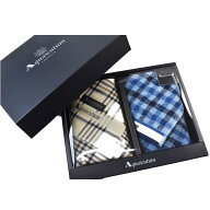 アクアスキュータム ハンカチ タオルハンカチ 2枚 セット メンズ ブランド Aquascutum 専用箱付 青 ブル…