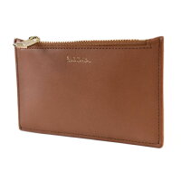 ポールスミス コインケース カードケース メンズ ブランド Paul Smith ストライプエッジ ファスナー 専用箱付 キャメル ブラウン 男性 紳士 本革 PSQ182