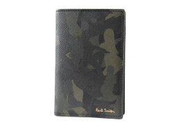 ポールスミス カードケース メンズ ブランド Paul Smith ネイキッドレディ カモ Naked Lady Camouflage プリント イタリア製 二つ折り 専用箱付 カーキ 男性 紳士 本革 PSV761 【あす楽】