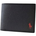 ポロ ラルフローレン 二つ折り 財布 メンズ ブランド POLO Ralph Lauren コントラストレザー With カラーポニー 専用箱付 黒 ブラック レッド 赤 20代 30代 40代 50代 60代 プレゼント ギフト おしゃれ 男性 紳士 本革 訳あり