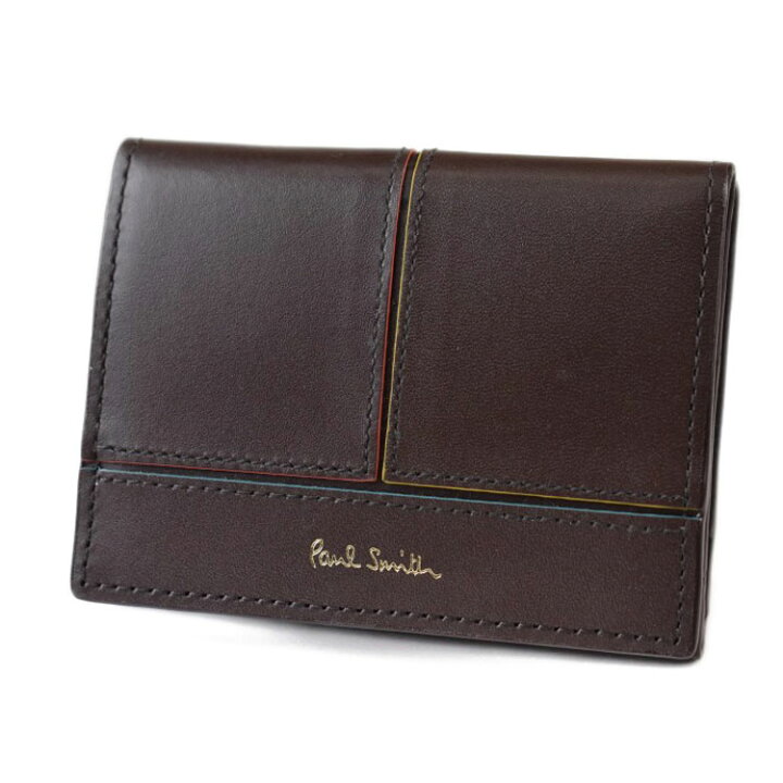 【Paul Smith】ストライプカラードエッジ 2つ折り財布 レザー