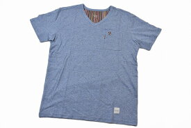 ポールスミス 半袖 Tシャツ カットソー メンズ ブランド Paul Smith ラウンジウエア LOUNGEWEAR ルームウエア Vネック マルチストライプ クリスタルラビット 刺繍 M L LL 青 サックス ブルー 男性 紳士 父の日 【あす楽】