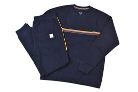 ポールスミス ルームウェア メンズ ブランド Paul Smith ラウンジウエア LOUNGEWEAR 上下 セット セットアップ アーティストストライプ クルーネック スウェット パジャマ 長袖 ロングパンツ 春 秋 M L LL 紺 ネイビー 男性 紳士 【あす楽】