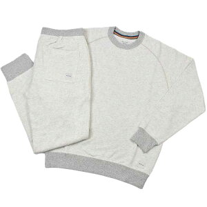 ポールスミス ルームウェア メンズ ブランド Paul Smith 上下 セット セットアップ スウェット マルチカラーステッチ ストライプ パジャマ ホームウェア 長袖 ロングパンツ M L LL 白 オフホワイト 男性 紳士 【あす楽】