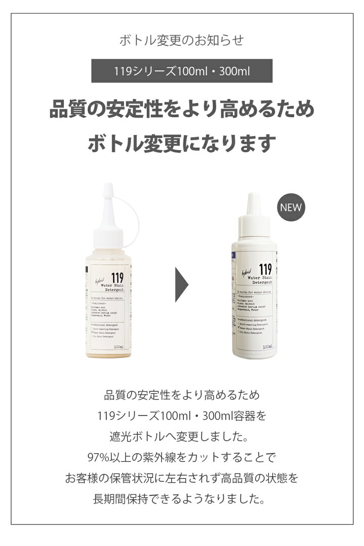 【お買い物マラソン期間中1,000円OFFクーポン】【新ボトル】水垢 鏡のウロコ落とし 119 HYBRID ( ハイブリッド )研磨剤 入り 300ml 大容量 水アカ 鱗 ウロコ 鏡 - メイン画像 3