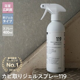 【レビューでカビ取りジェルミニサイズプレゼント】カビ取りジェルスプレー119（半ジェルタイプ）　カビ取りスプレー 黒カビ 排水溝 ゴムパッキン パイプ 除去剤 お風呂洗剤 タイルの目地 カビ取り剤