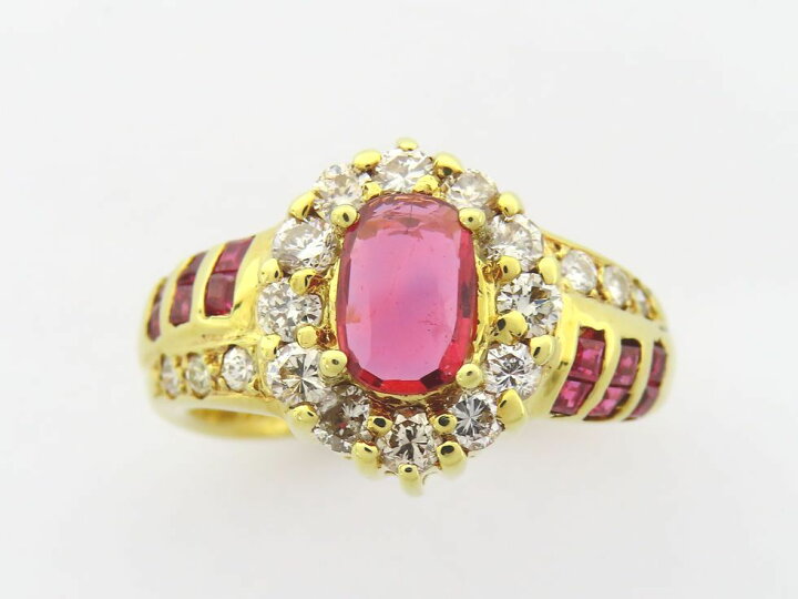 K18YG ルビー リング 0.72CT 