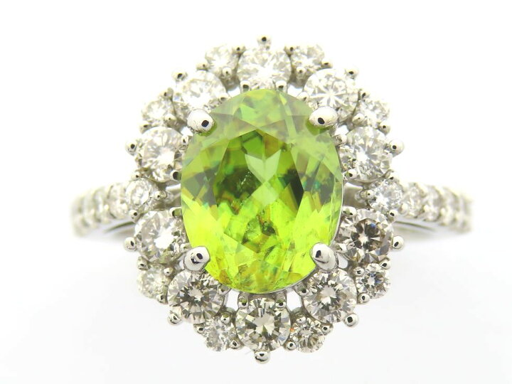 楽天市場】Pt950 スフェーン2.24ct ダイヤモンド0.98ct リング #11 