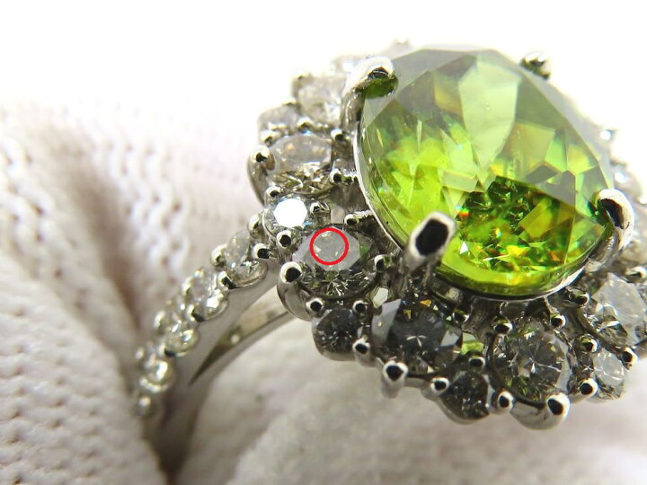 楽天市場】Pt950 スフェーン2.24ct ダイヤモンド0.98ct リング #11 
