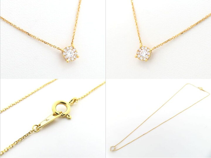 楽天市場】ヴァンドーム青山 K18YG ダイヤモンド0.13ct ネックレス 