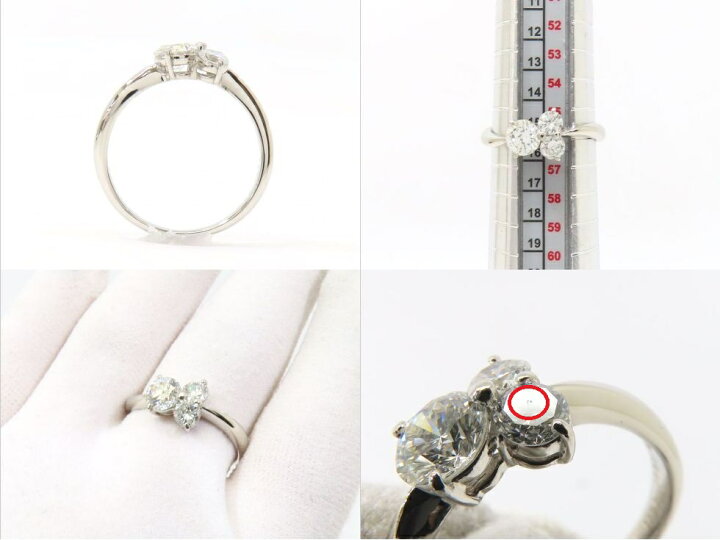楽天市場】Pt900 ダイヤモンド0.601ct(H/SI1/VG)/0.399ct リング #15  