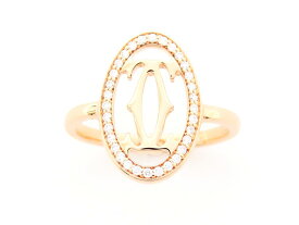 カルティエ B4093249 K18PG ダイヤモンド ロゴ・ドゥーブルC リング ＃49 【池袋店】【中古】