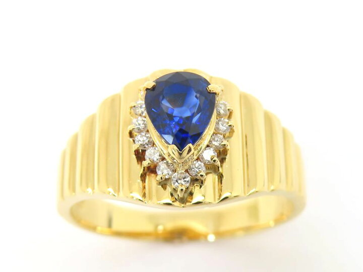 楽天市場】K18YG サファイア 1.06ct ダイヤ 0.16ct リング #20【池袋店 
