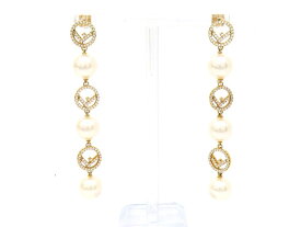 フェンディ GPメタル フェイクパール ラインストーン エフ イズ フェンディ ピアス 【池袋店】【中古】