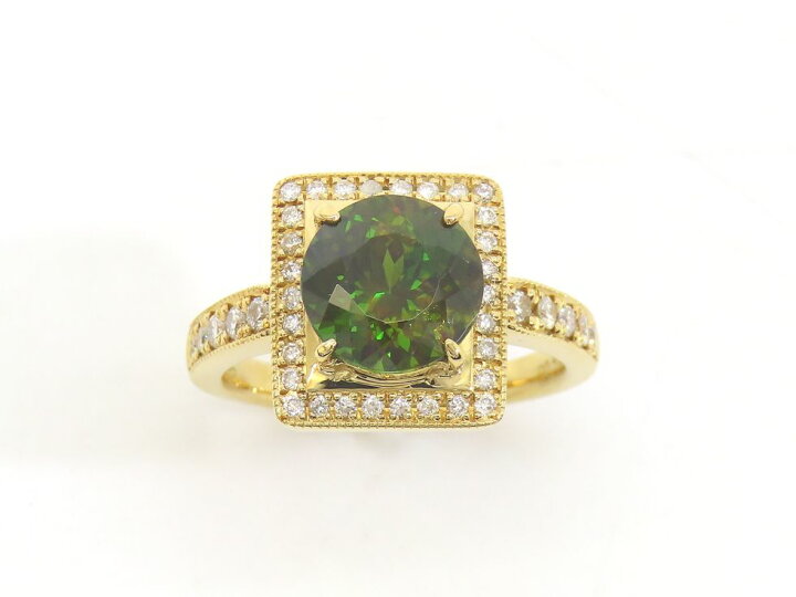 楽天市場】K18YG スフェーン2.95ct ダイヤモンド0.40ct リング ＃14  