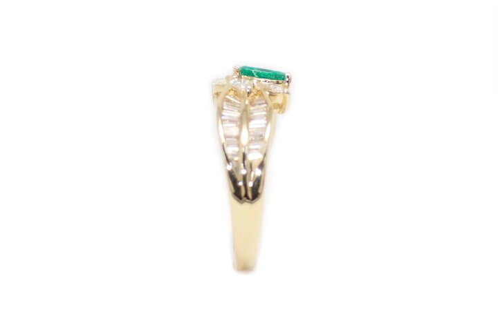 楽天市場】K18YG ペアシェイプカットエメラルド 0.36ct マーキスカット 