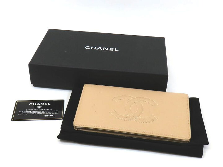 シャネル CHANEL 二つ折り財布 キャビアスキン ココマーク 5番台 1997  