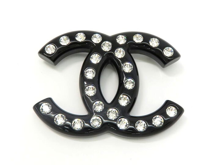 楽天市場】シャネル プラスチック ラインストーン ココマーク ブローチ  