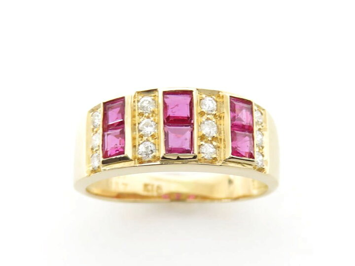 楽天市場】K18YG ルビー0.67ct ダイヤモンド0.17ct リング #9【池袋店  
