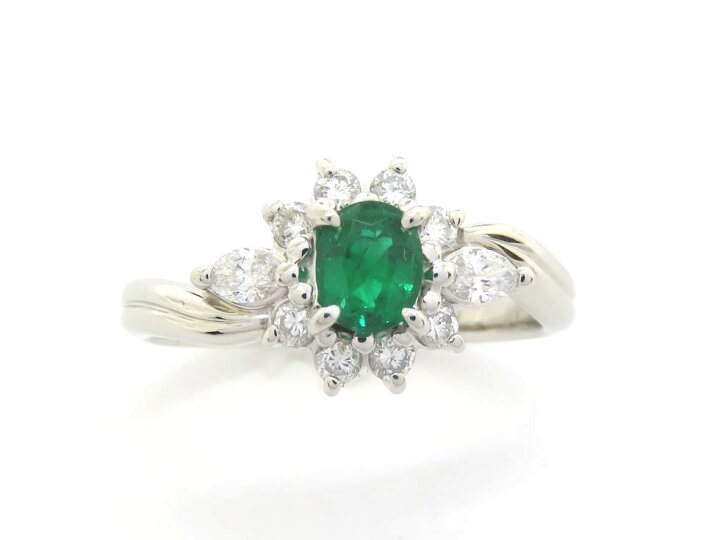 楽天市場】Pt900 エメラルド0.33ct ダイヤモンド0.39ct #11 リング 